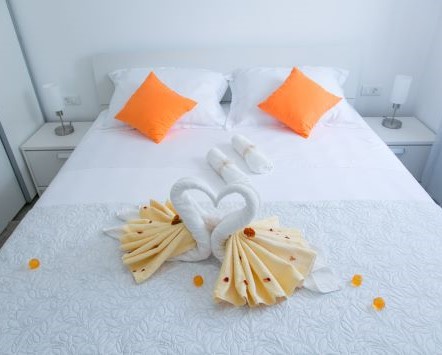 Bed for two in the bedroom of our Apartment